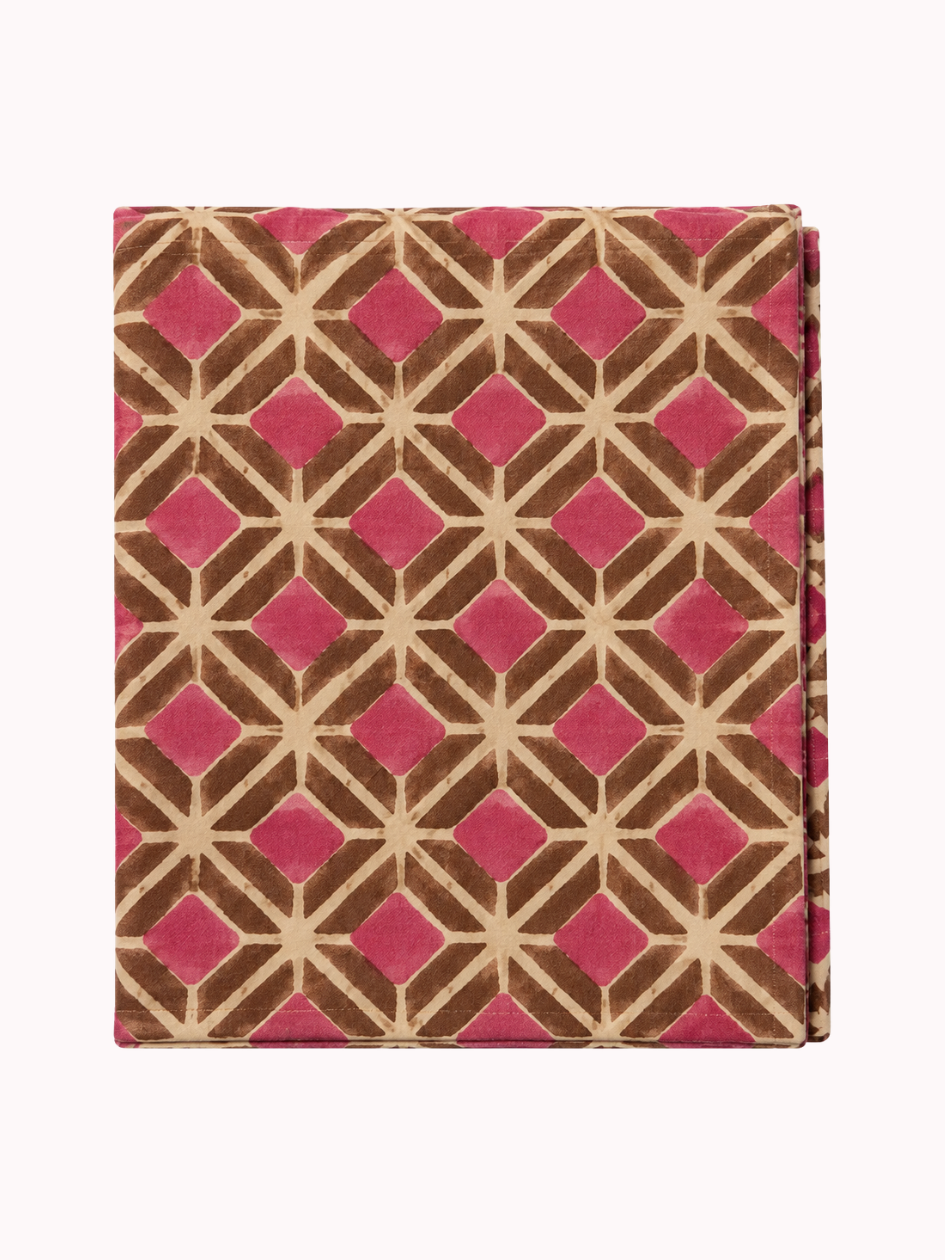 Tafelkleed Print Bruin/Roze