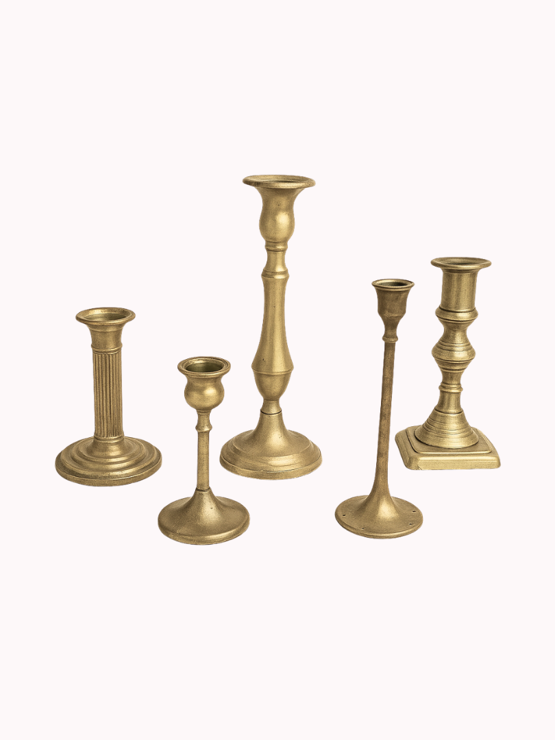 Kandelaar Vintage Goud – Set van 5