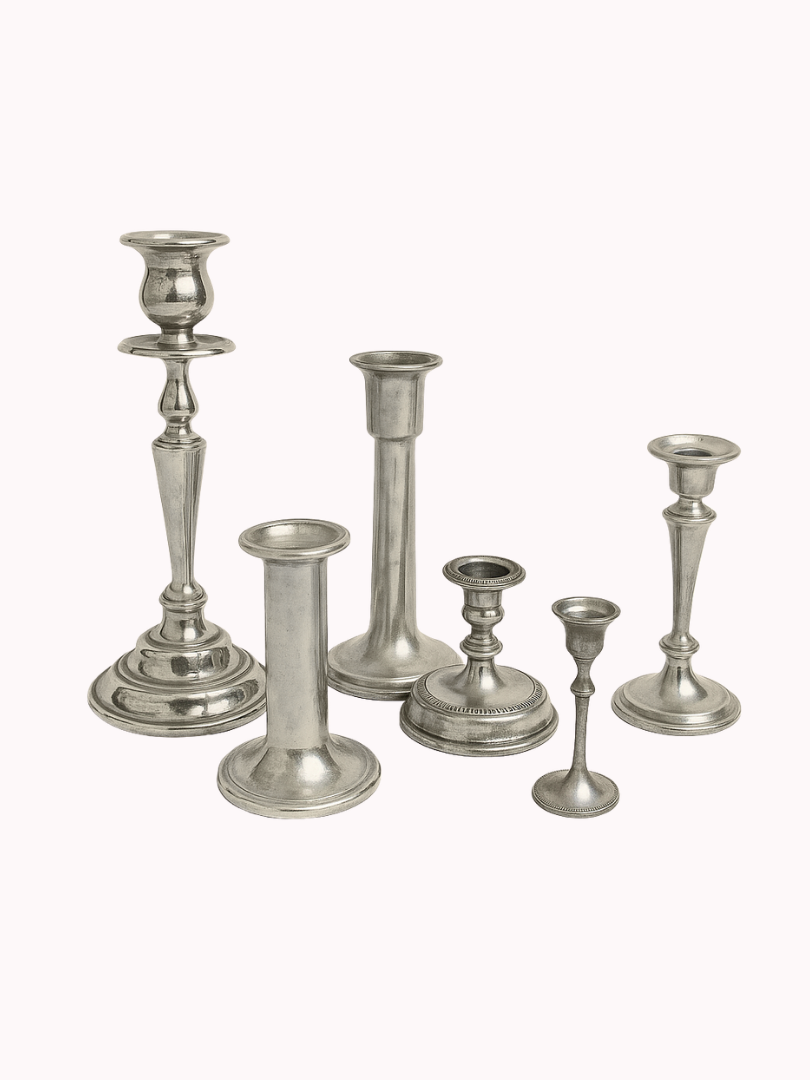 Kandelaar Vintage Zilver – Set van 5
