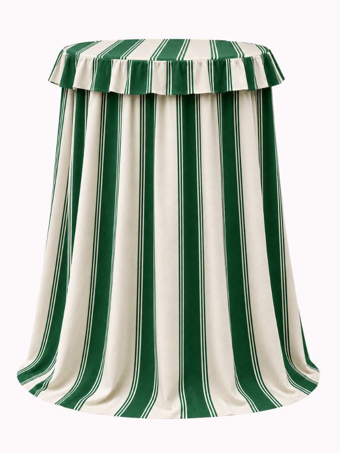 Statafelkleed Volant Groen/Wit