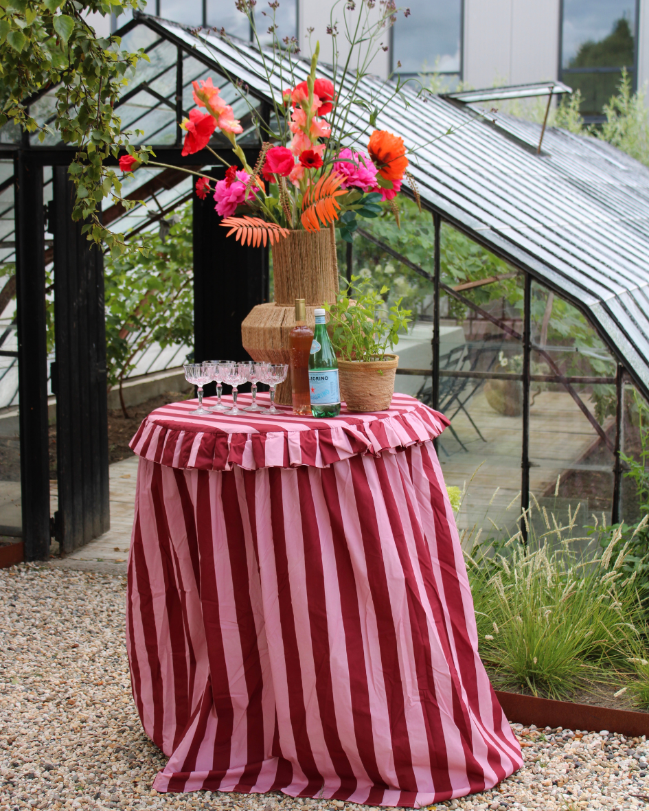 Statafelkleed Volant Roze/Rood