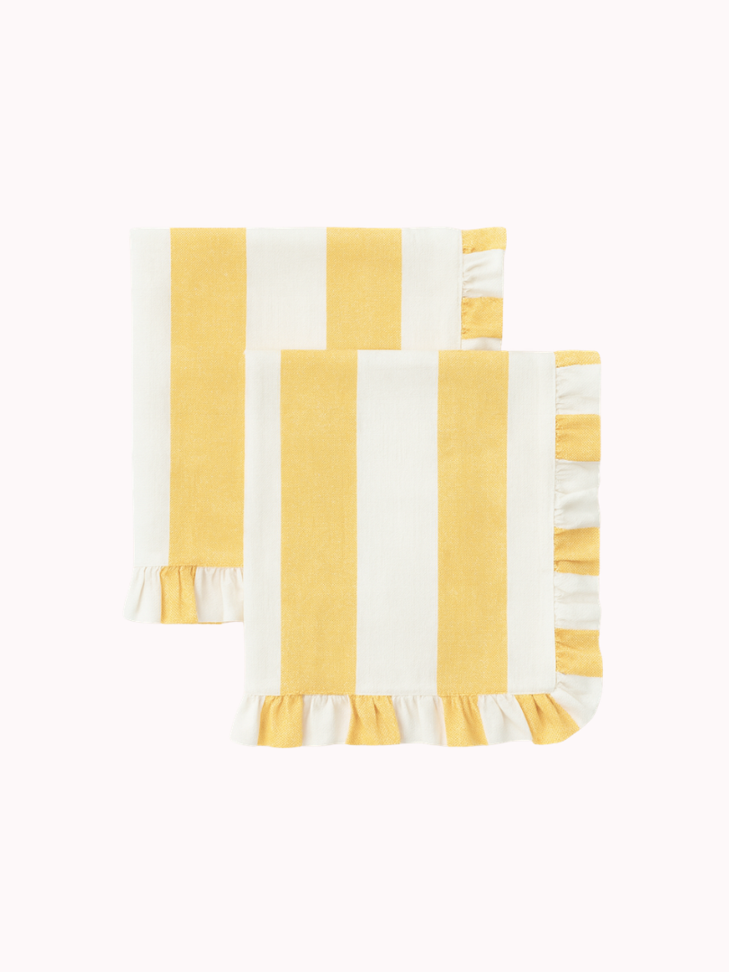 Servet Volant Geel/Wit – Set van 2