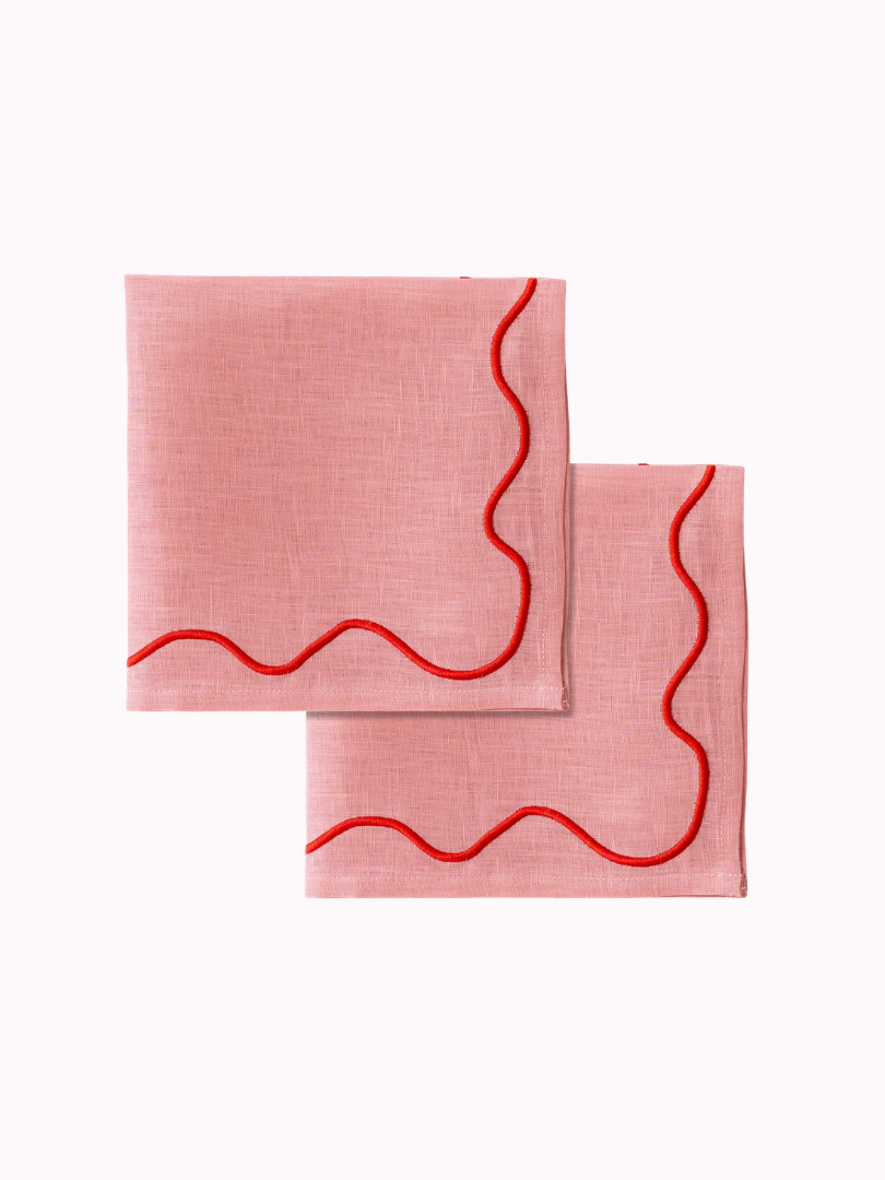 Servet Wavy Roze – Set van 2