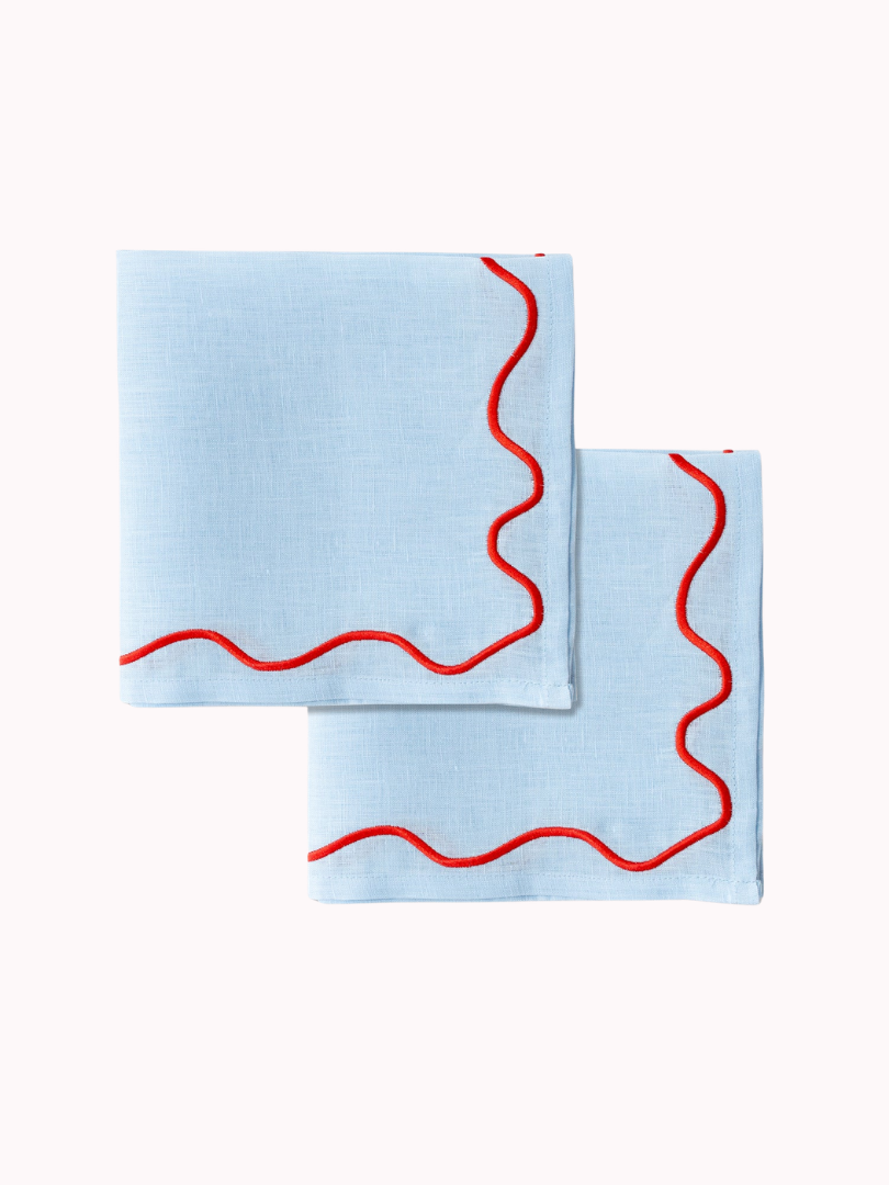 Servet Wavy Blauw – Set van 2